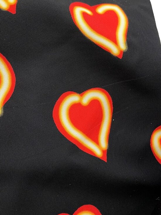 Prada Backpack Heart Pattern Nylon Black Red main image 9